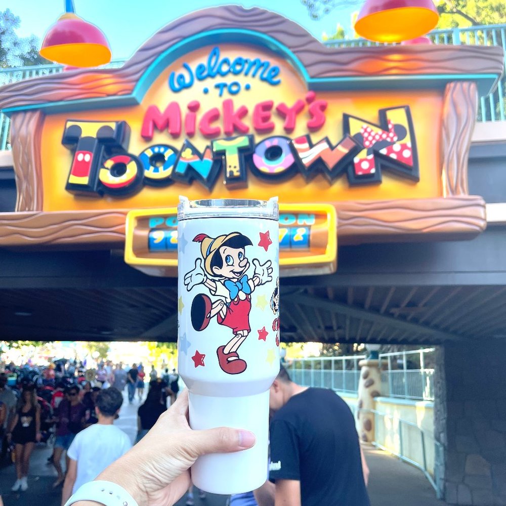 Disney Pinocchio 40 oz Tumbler/Water bottle/Mug with hand carry handle. … - Picture 1 of 12